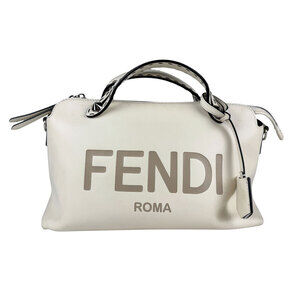 Fendi By the Way Leather Shoulder Bag White